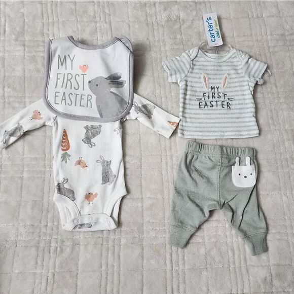 Nwt Carter's Child of Mine Baby Unisex Easter Outfit Bundle, Size Preemie - Picture 1 of 10